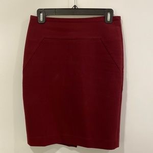 Ann Taylor wine pencil skirt. Petite Size 2P.